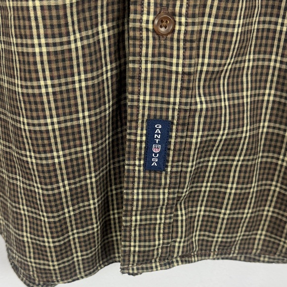 Gant Autumn Oxford Cotton Men’s Plaid Button-Down Long Sleeve Shirt Size Medium - Picture 12 of 13